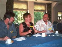 2001 90 jarig bestaan.  Organisatie v.l.n.r. Martin Hiemink, Jeanette Bandell en Henk de Geeter